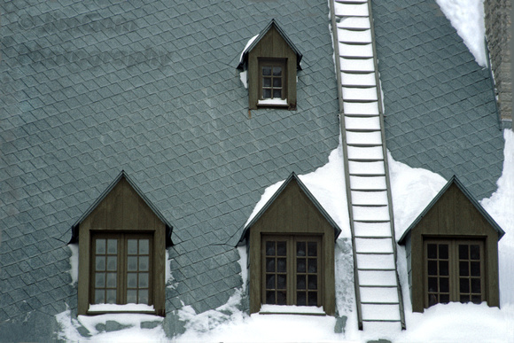 Quebec, rooftop, snow, winter