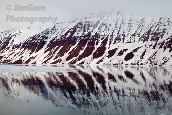Svalbard, mountains, reflection, Arctic, Norway