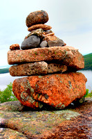 Acadia, Bubbles, Maine, cairn, rocks, "trail marker"