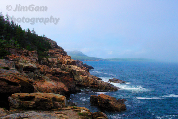 "Acadia National Park", Maine, ocean, "rocky shore", Acadia, coast, rocks Acadia, coastline, mist