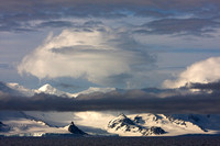 Antarctica, cloudscape, glacier, mountains