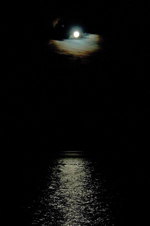 Chile, moon, ocean