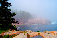 "Acadia National Park", Maine, ocean, "rocky shore", mist, fog, coast