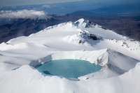 "New Zealand", Tongariro, "blue pool"," snow capped", volcano, crater