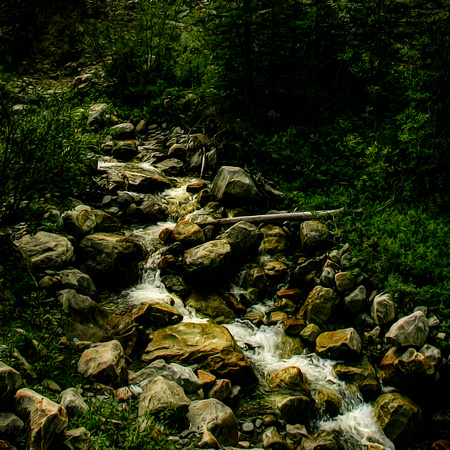 Canada, Rockies, mountains, squared, stream