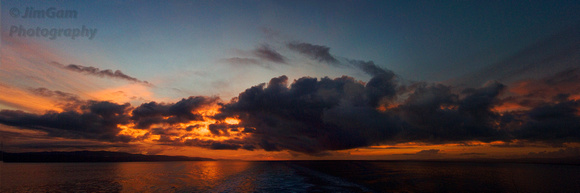 "Costa Rica", "Golfo Dulce", panoramic, sunrise