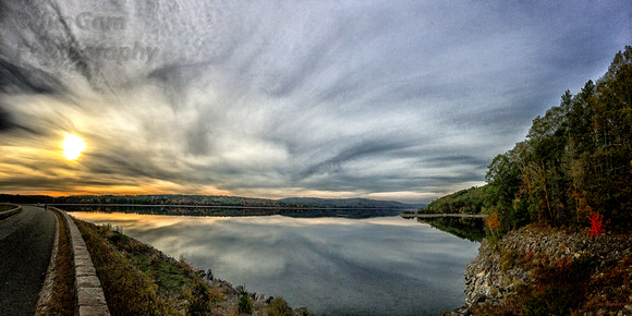 Quabbin, autumn, panorama, reservoir, sunset